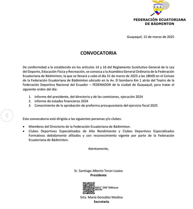 Convocatoria a Asamblea General